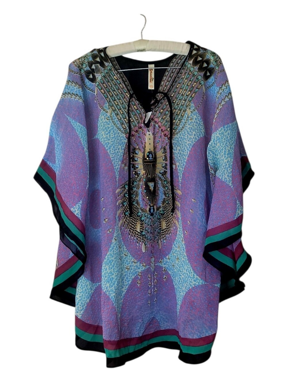 NWT Shoreline Swimsuit Coverup Poncho Jeweled OSFM O/S